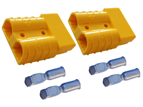 Batterie Stecker 50A 10 mm2 gelb Set Steckverbinder für Gabelstapler Kabel
