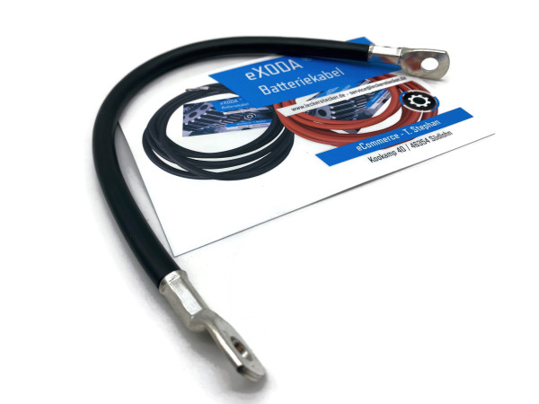 Batteriekabel 25 mm² 30cm mit Kabelschuhen M8 Schwarz