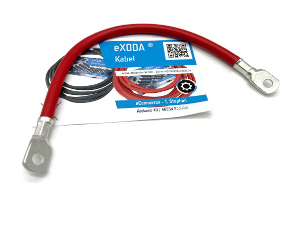Batteriekabel 35 mm² 30cm mit Kabelschuhen M8 Rot