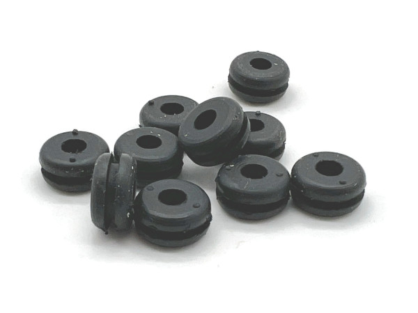 eXODA Kabeltülle 10x 4mm offen Membrandurchführung schwarz hitzebeständig 30 bis 90 Grad für Organiklösungen mechanische Belastung unter 180 über 160 Zeichen