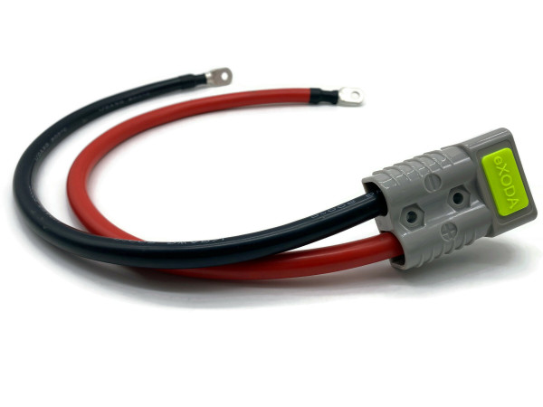 Batterie Stecker 175A 35mm2 Kabel 50 cm Rot und Schwarz mit Kabelschuh M10
