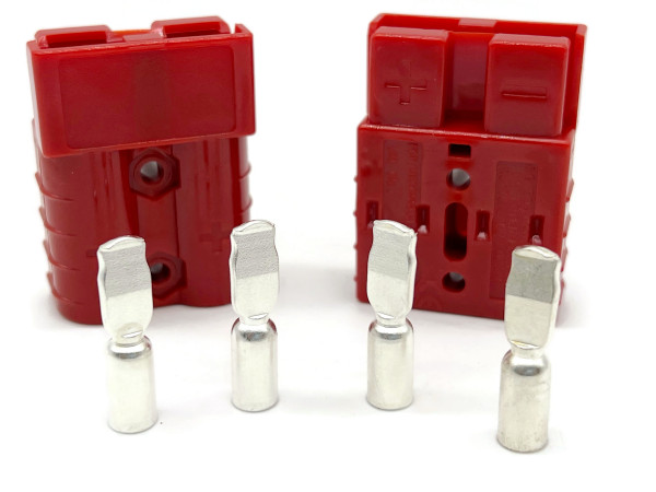 Batterie Stecker 50A 4-6 mm2 rot Set Steckverbinder für Gabelstapler Kabel