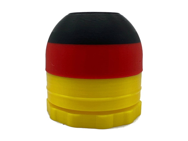 eXODA Abdeckung für Anhängerkupplung Deutschland Schwarz-Rot-Gold mit Schraubgewinde stabile Kappe aus Polylactid für optimalen Schutz vor Witterungseinflüssen und hohe Stabilität