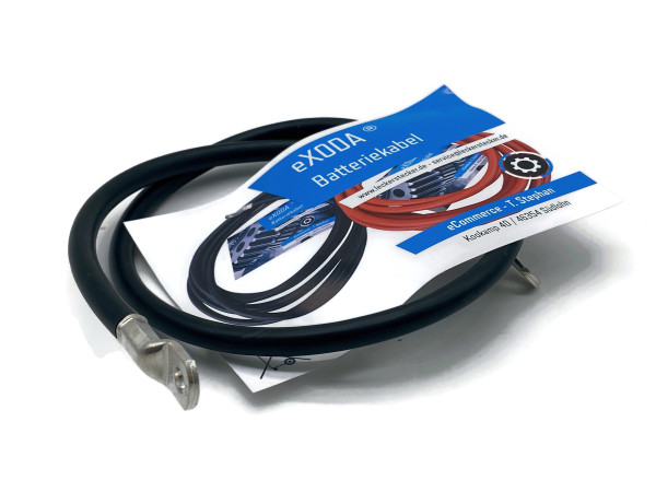 Batteriekabel 25 mm² 75cm mit Kabelschuhen M6 Schwarz