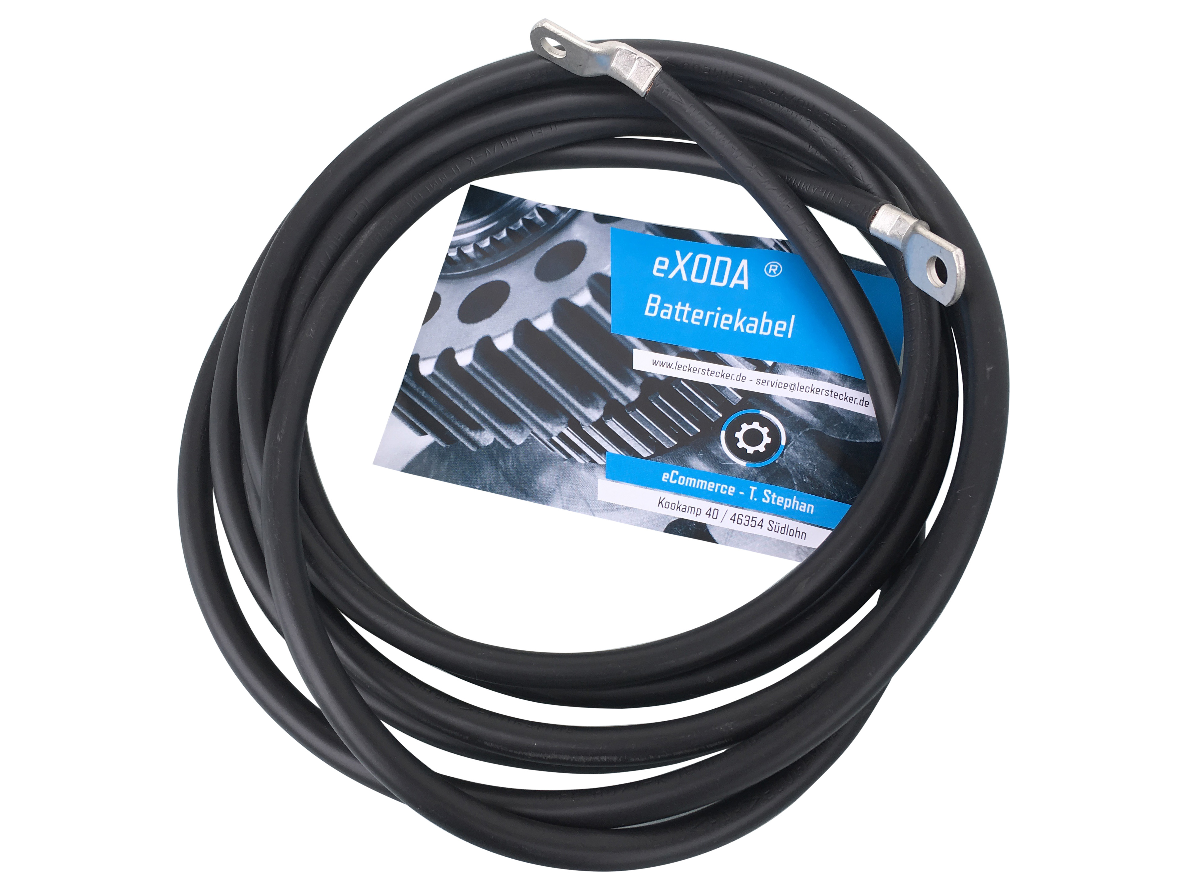 Batteriekabel KFZ Kabel 35 mm² schwarz + Ringösen/Kabelschuhe M6