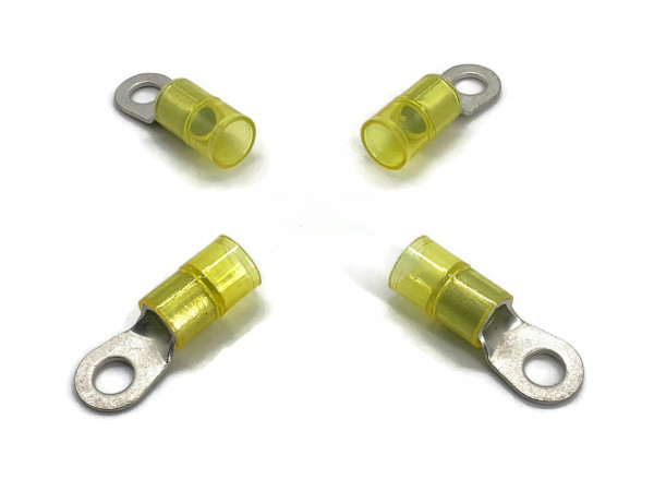 Kabelschuh 16mm2 bis 25mm2 M8 isoliert 4x Ringöse Pressöse Quetschkabelschuhe gelb