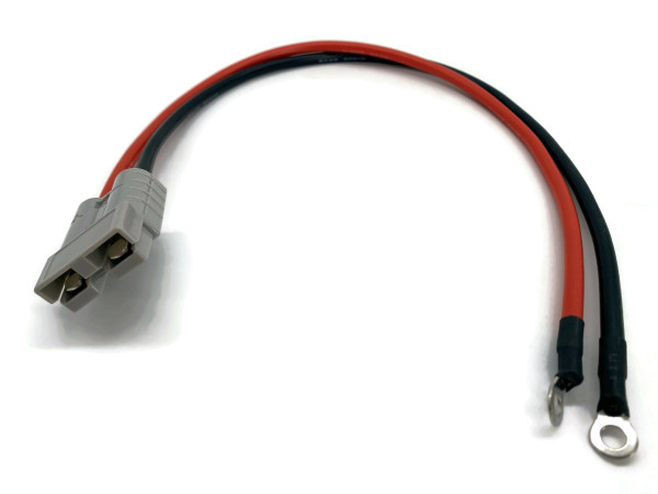 Exoda Batterie Stecker 50A 10 mm2 Kabel 50 cm Rot und Schwarz mit Kabelschuh M6 versilberte Kupferkontakte Edelstahlgehäuse 600V für Fahrzeuge und Industrieanwendungen