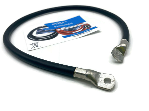eXODA Batteriekabel 35 mm² 75cm mit M8 Kabelschuhen für KFZ Boot Motorrad hochflexibel und hitzebeständig bis 70° perfekt für anspruchsvolle Anwendungen