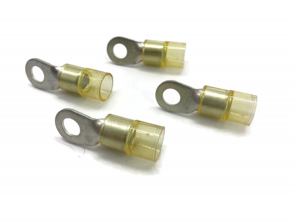 Kabelschuh 16mm2 bis 25mm2 M8 isoliert 4x Ringöse Pressöse Quetschkabelschuhe weiss