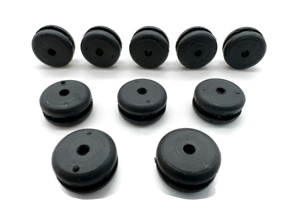 Exoda 10x Kabeltülle 2mm offen Kabeldurchführung schwarz für saubere Kabelorganisation im Innen- und Aussenbereich ideal zur Verwendung bei Elektronikprojekten oder Reparaturen
