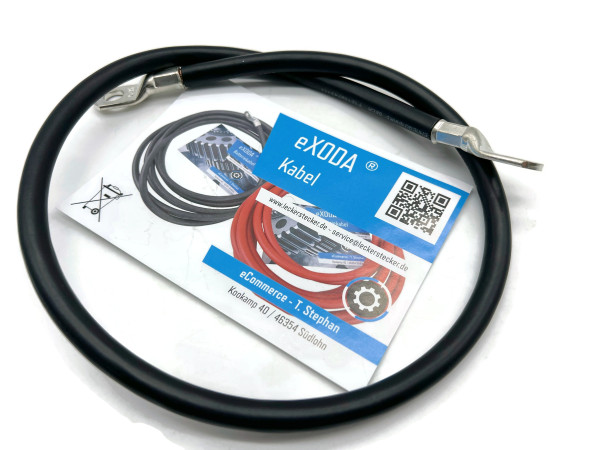 Batteriekabel 35 mm² 75cm mit Kabelschuhen M10 Schwarz
