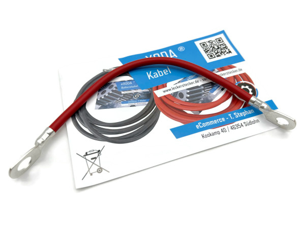 Batteriekabel 10 mm² 20cm Kabelschuhe M8 und M10 Rot