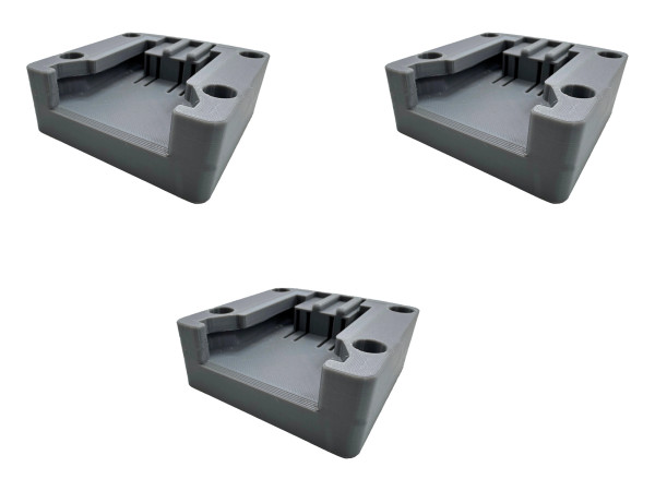 eXODA M18 18V-Batterie Akku Wandhalterung 3er Pack kompatibel zu Milwaukee für eine einfache Installation und individuelle Anordnung zur praktischen Aufbewahrung von Akkus.