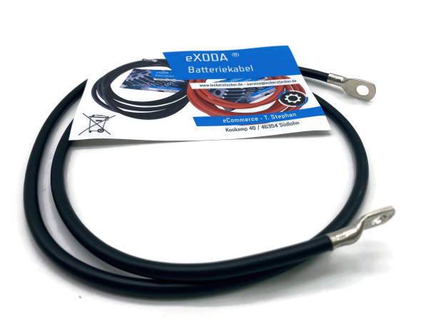 Batteriekabel 10 mm² 100cm Kabelschuhe M6 und M8 Schwarz