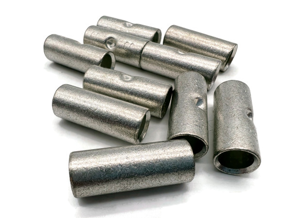 eXODA Stossverbinder 35mm² 10 Stk für Batteriekabel zum verpressen löten für 35mm² Kabel mit Kupferdrahtgeflecht Durchmesser 6,7mm Länge 33mm Material verzinnt
