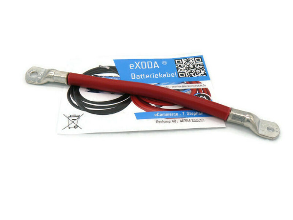 Batteriekabel 50 mm² 20cm Kabelschuhe M6 und M8 Rot