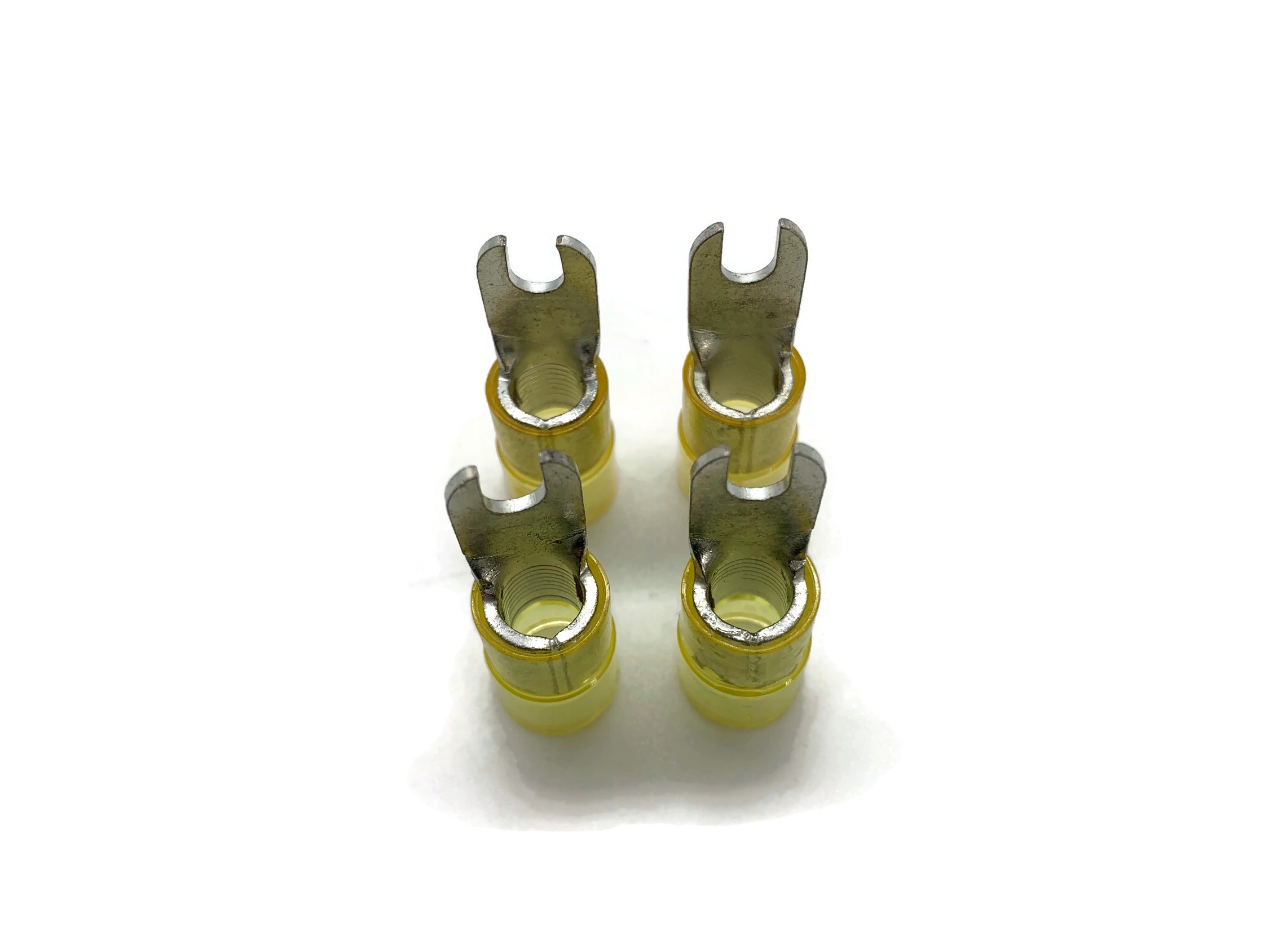eXODA Gabelkabelschuh 16mm2 bis 25mm2 M5 isoliert 4x Ringöse Pressöse gelb 