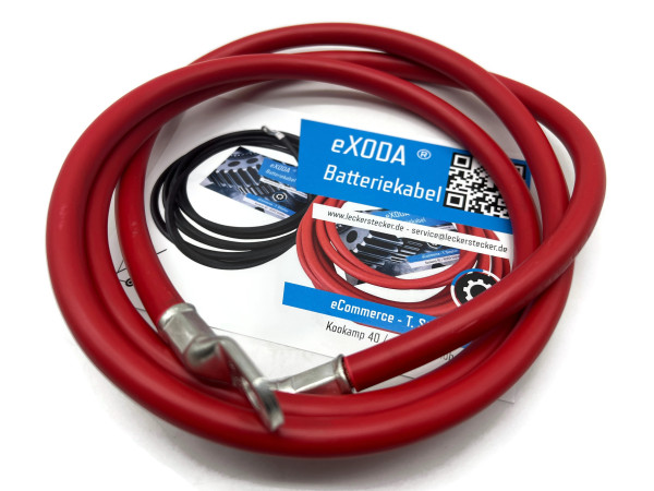 Batteriekabel 35 mm² 150cm mit Kabelschuhen M8 Rot