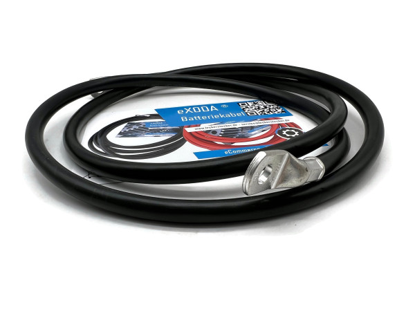 eXODA Batteriekabel 35 mm² 150cm mit Kabelschuhen M8 Schwarz - Flexibles hochqualitatives Kabel mit 99 9 % Kupferanteil für Auto Boot Motorrad und mehr geeignet