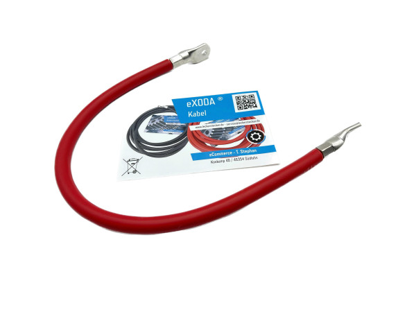 Batteriekabel 25 mm² 75cm mit Kabelschuhen M8 Rot
