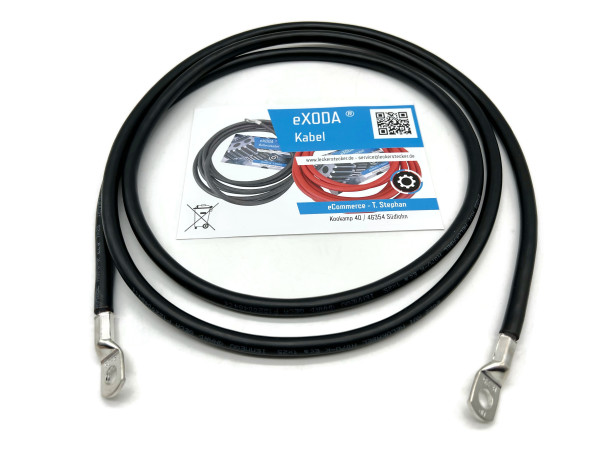 Batteriekabel 25 mm² 200cm mit Kabelschuhen M8 Schwarz