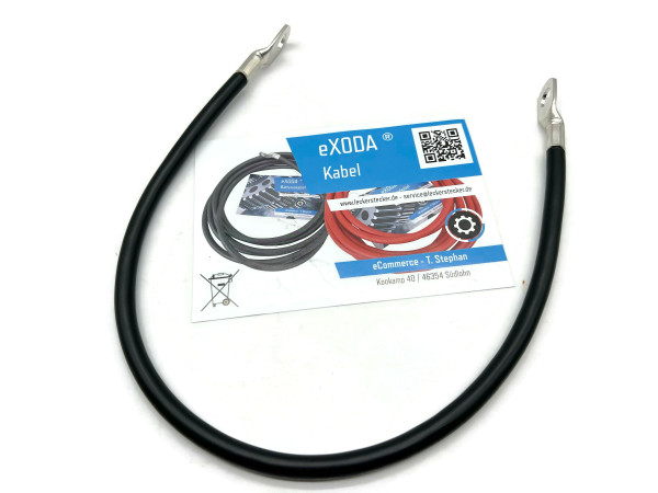 Batteriekabel 25 mm² 50cm mit Kabelschuhen M10 Schwarz