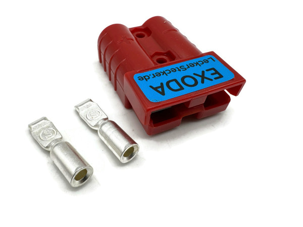 Batterie Stecker 50A 4-6 mm2 rot Steckverbinder für Gabelstapler Kabel