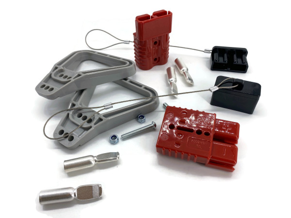 Batterie Stecker 175A 35 mm2 rot Vollset Steckverbinder für Gabelstapler Kabel