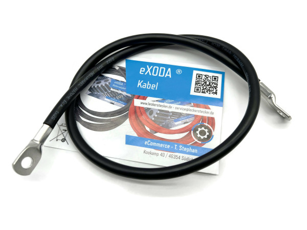 Batteriekabel 25 mm² 75cm mit Kabelschuhen M8 Schwarz
