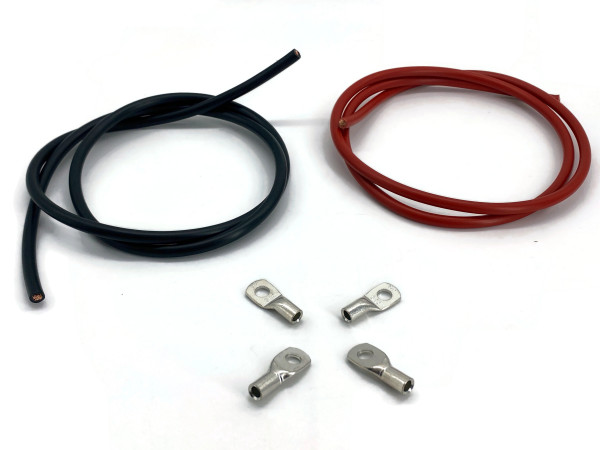 Kabelschuh 10 mm2 m6 4x Set mit 1m Kabel rot und schwarz Querschnitt 10mm2