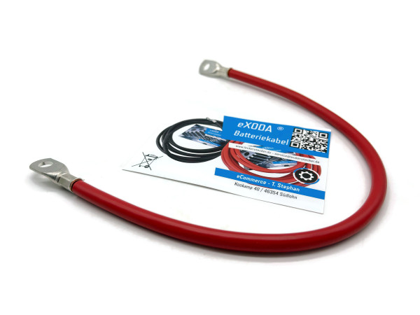 Batteriekabel 35 mm² 50cm mit Kabelschuhen M10 Rot