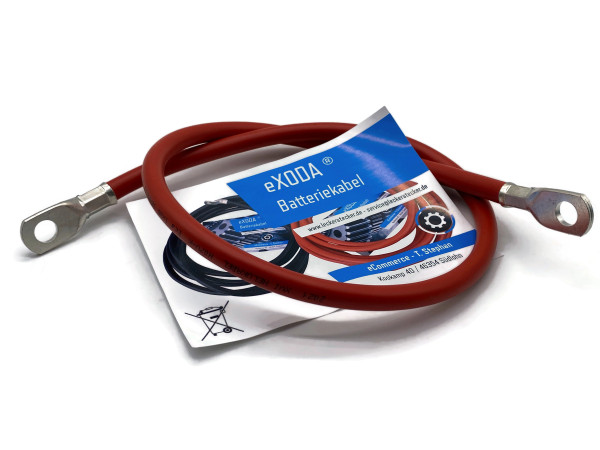 Batteriekabel 35 mm² 75cm mit Kabelschuhen M10 Rot