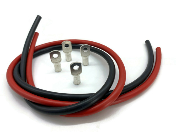 Kabelschuh 35mm2 M8 4x Ringöse mit jeweils 1m Kabel rot und schwarz