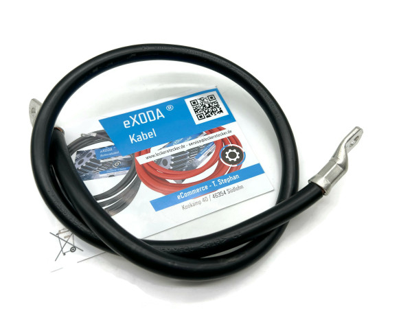 Batteriekabel 50 mm² 75cm mit Kabelschuhen M8 Schwarz
