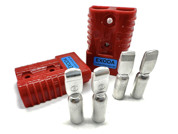 Batterie Stecker 175A 50 mm2 rot Set Steckverbinder für Gabelstapler Kabel