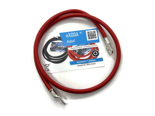 Batteriekabel 35 mm² 100cm mit Kabelschuhen M8 Rot