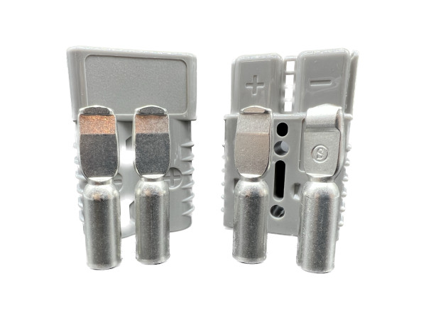 eXODA Batterie Stecker 175A 35 mm2 grau Steckverbinder für Gabelstapler Kabel - versilberte Kupferkontakte und schlagfestes Kunststoffgehäuse für hohe Anschlussqualität
