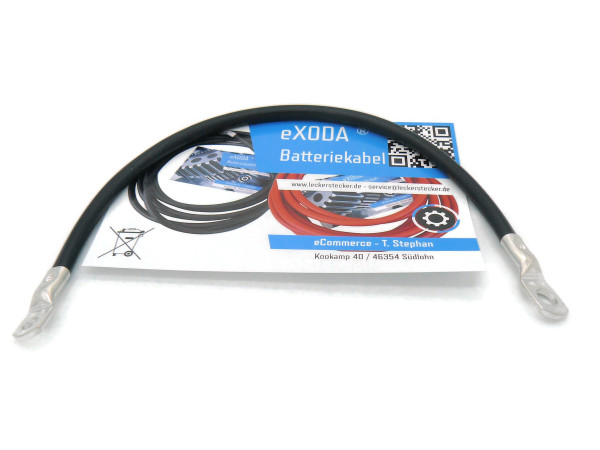 Batteriekabel 16 mm² 30cm Kabelschuhe M8 und M6 Schwarz