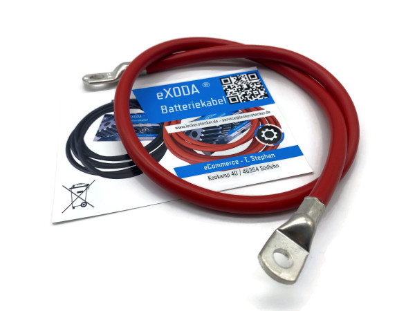 Batteriekabel 35 mm² 75cm Kabelschuhe M10 und M8 Rot