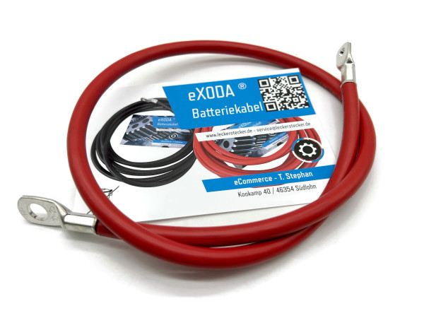 Batteriekabel 25 mm² 75cm Kabelschuhe M6 und M10 Rot