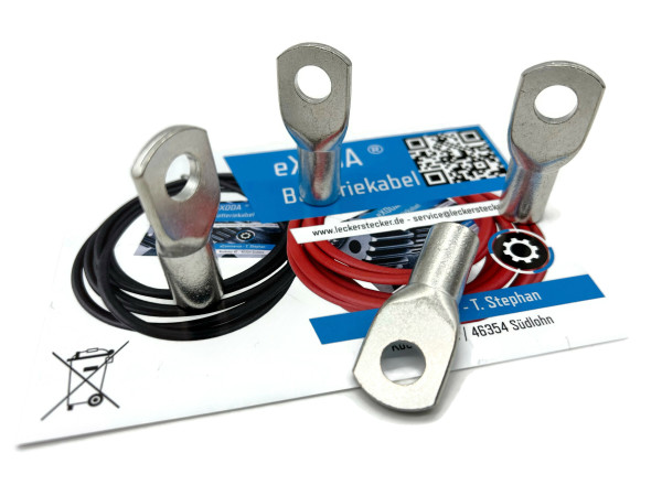 eXODA Kabelschuh 50mm2 M10 4x für Batteriekabel - geeignet für Kupferkabelgeflecht bis 8mm Durchmesser - sicherer Halt und hohe Zuverlässigkeit bei elektrischen Verbindungen