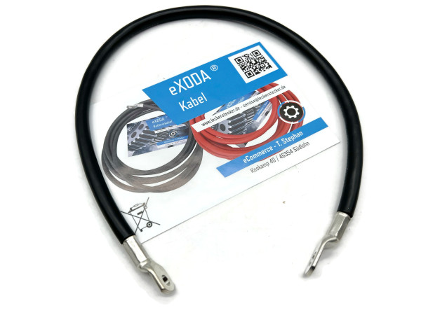 Batteriekabel 25 mm² 50cm Kabelschuhe M6 und M8 Schwarz