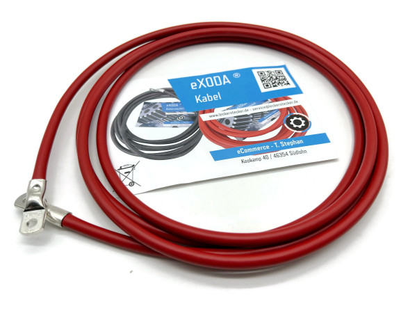 Batteriekabel 16 mm² 2,5m mit Kabelschuhen M5 Rot