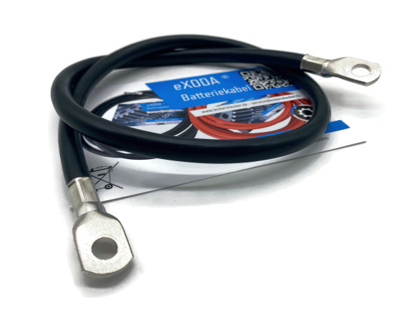 Batteriekabel 35 mm² 75cm Kabelschuhe M10 und M8 Schwarz