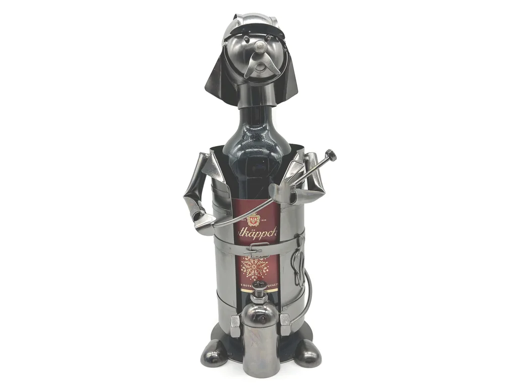 Flaschenhalter Feuerwehrmann Sammyboy Metall Skulptur für 05l Weinflaschen Geschenkidee