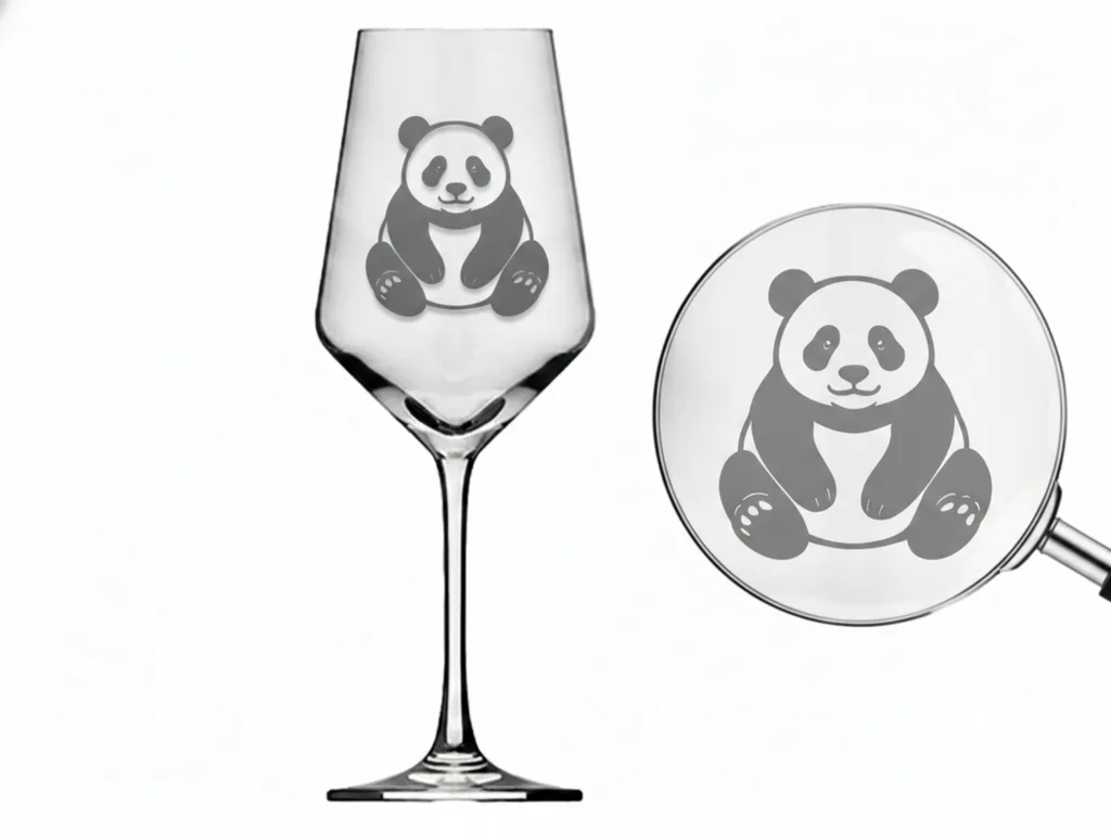 Weinglas Panda niedlich stilvolles Trinkglas für Weinliebhaber 350 ml spülmaschinenfest