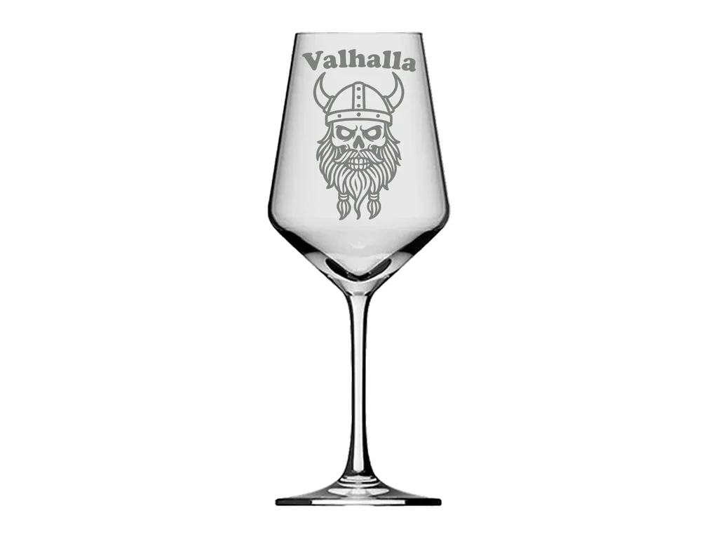 Weinglas mit Wikinger Totenkopf einzigartiges Design für Rot- und Weisswein 350ml