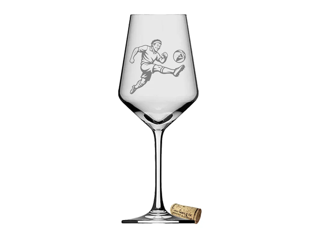 Weinglas mit Fussballgravur spülmaschinenfest 350 ml ideal für gesellige Abende