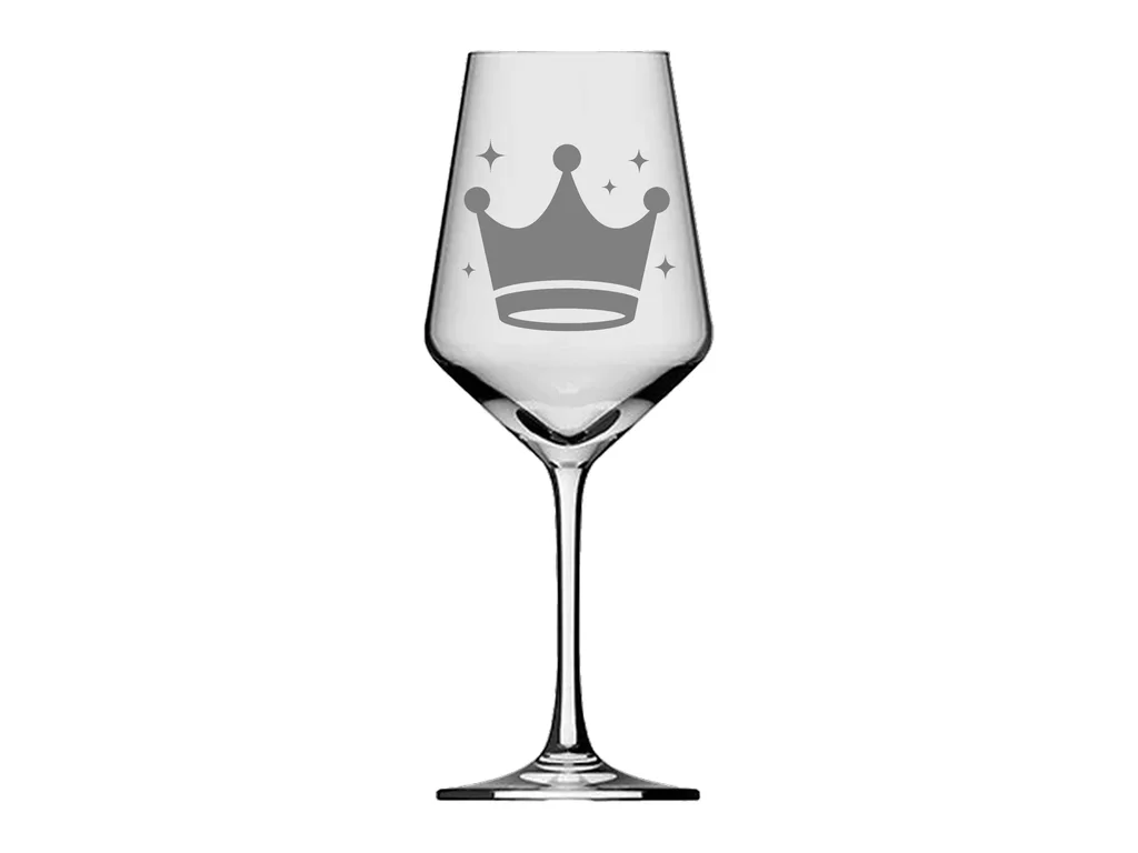 Weinglas 350ml spülmaschinenfest elegant mit Kronen-Gravur ideal für gesellige Abende