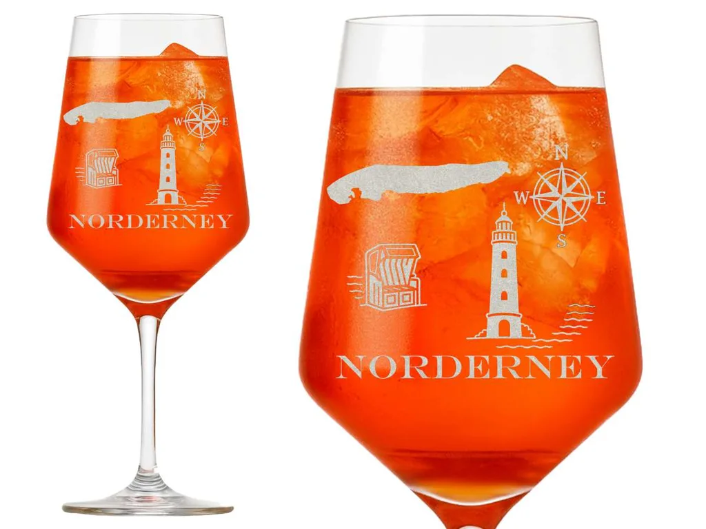 Weinglas Norderney elegante Gravur spülmaschinenfest 350 ml für Weinliebhaber